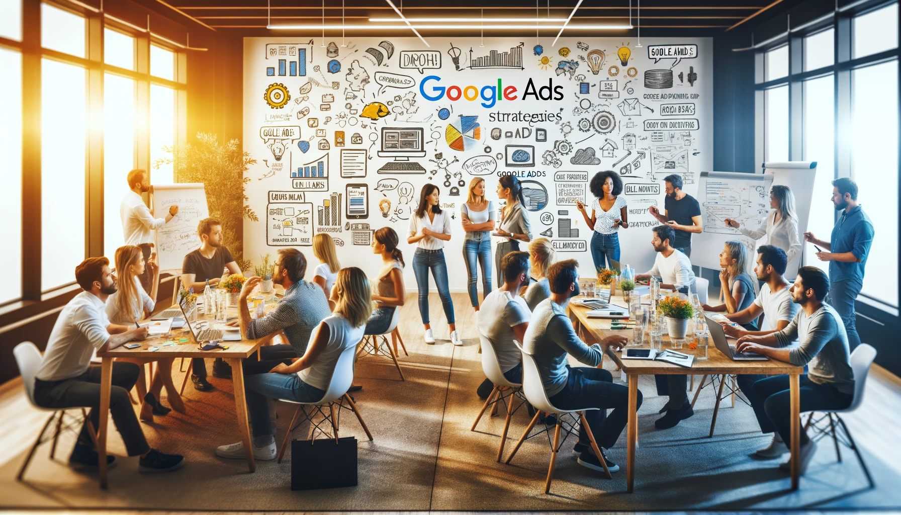 google ads services team working